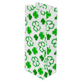Green and White Shamrock St Patrick’s Day Gift Bag (Front Angled)