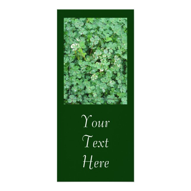 Green and White Shamrocks 'Customizable Rack Card (Front)