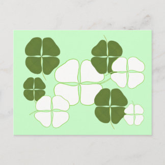 Green and White Shamrocks postcards