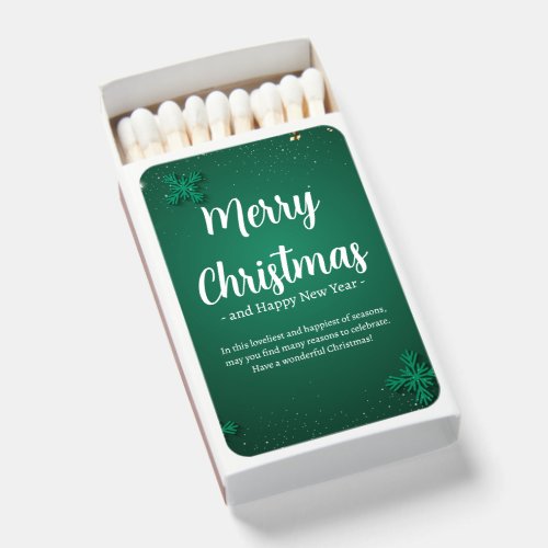 Green and White Simple Christmas Day and New Year  Matchboxes