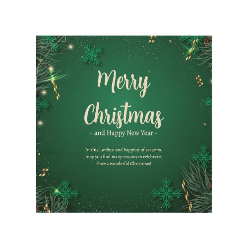 Green and White Simple Christmas Day Best  Wood Wall Art