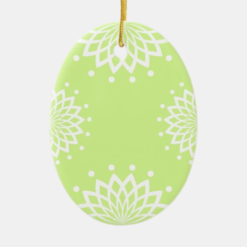 Green and White Simple Easter Ceramic Ornament