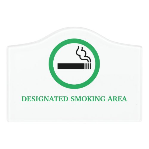 Green and White Smoking Area Metal A_Frame  Door Sign