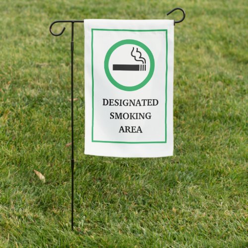 Green and White Smoking Area Metal A_Frame Garden Flag