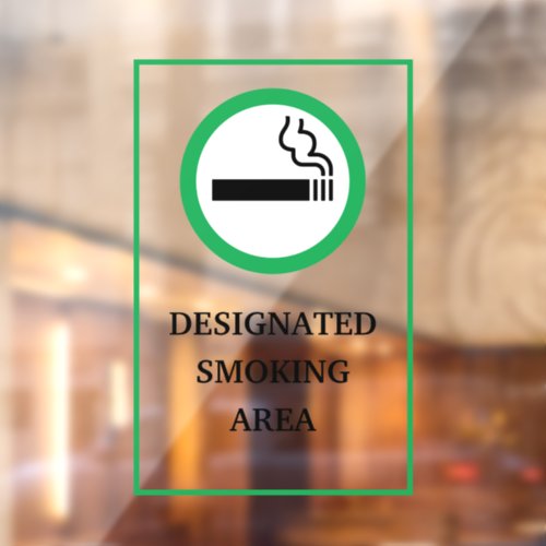 Green and White Smoking Area Metal A_Frame Window Cling