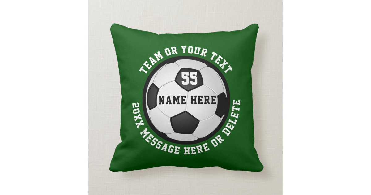 Green And White Soccer Senior Night Gift Ideas Throw Pillow Zazzle Com