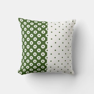 Green and White Split Polka-Dotted