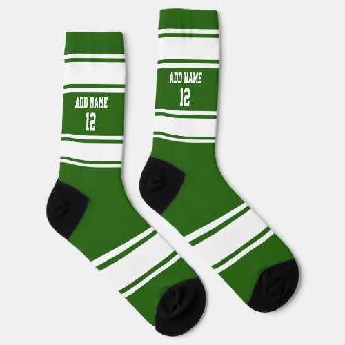 Green and White Sport Jersey _ Name Number Socks