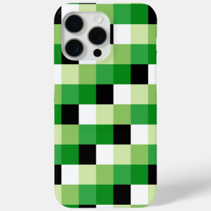 Green and White squares Pattern iPhone 15 Pro Max Case