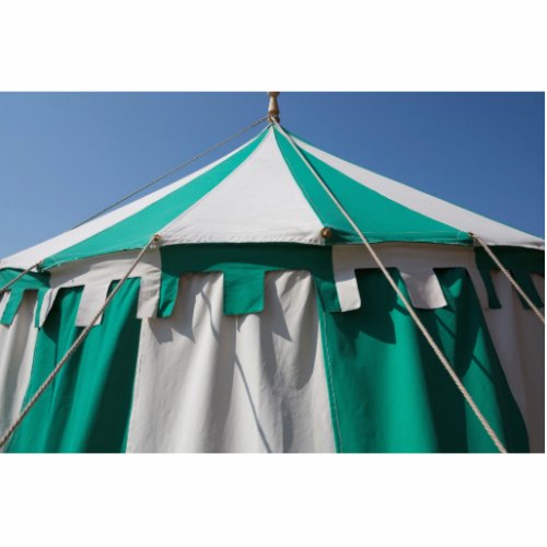 Green and White Striped Circus Tent Cutout