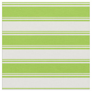Green and White Striped Pattern Fabric