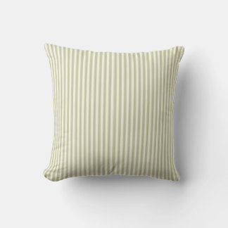 Green And White Striped Pillow