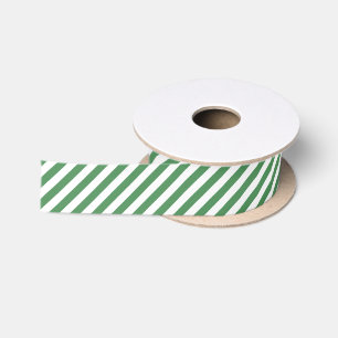 Green and White Striped Ribbon Editable Colors