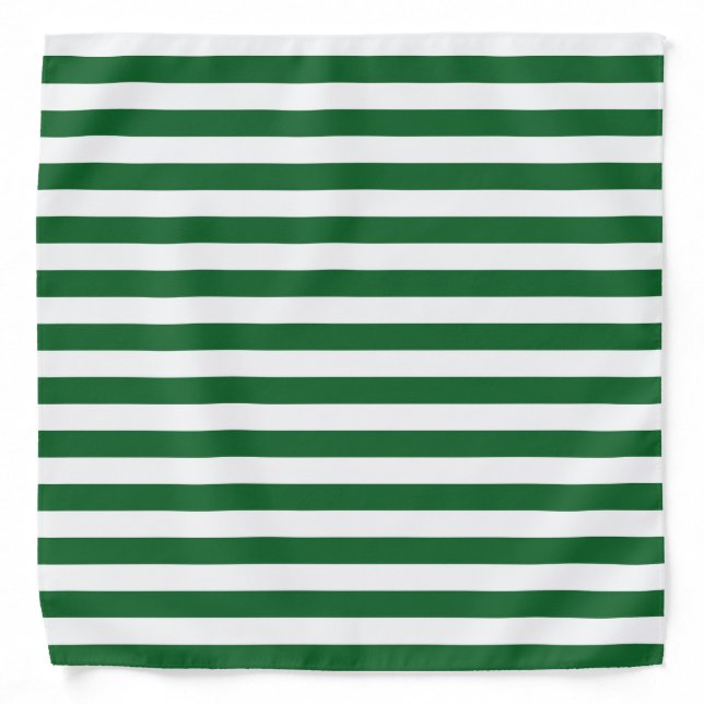 Green and White Stripes Bandana (Front)
