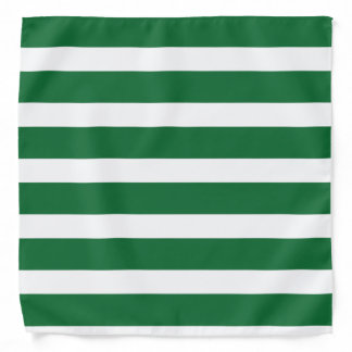 Green and White Stripes Bandana