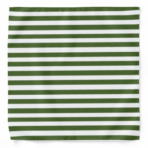 Green and White Stripes Bandana