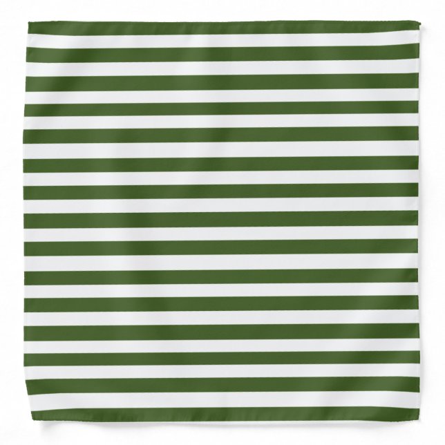 Green and White Stripes Bandana (Front)