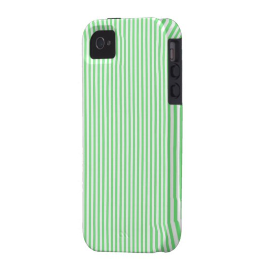 Green and White Stripes Case-Mate iPhone Case (Back Left)