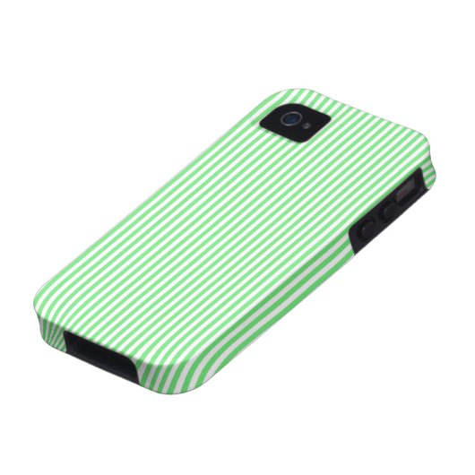 Green and White Stripes Case-Mate iPhone Case (Bottom)