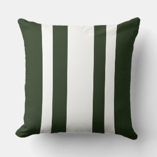 Green And White Stripes Decorator Throw Pillow