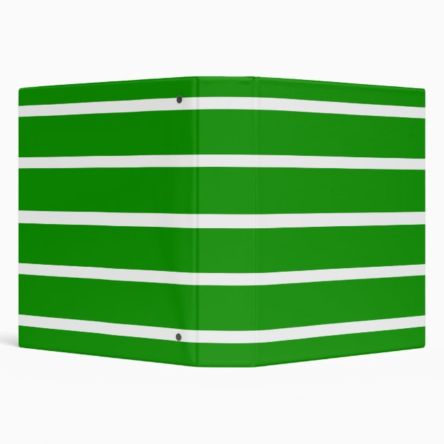 Green and White Stripes Design 3 Ring Binder (Background)