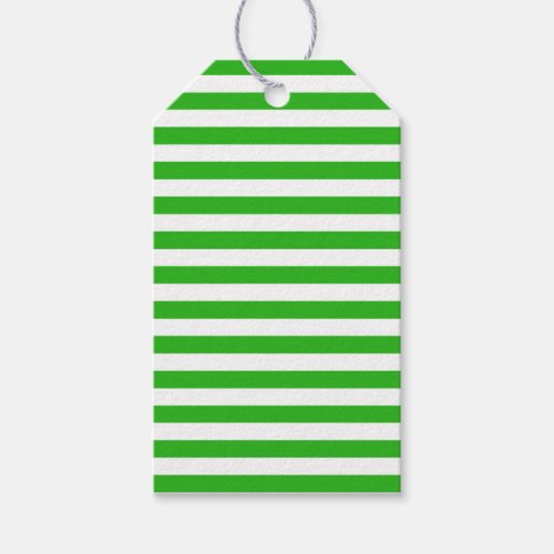 Green and White Stripes Gift Tags