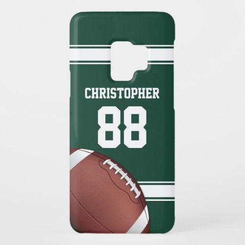 Green and White Stripes Jersey Grid Iron Football Case_Mate Samsung Galaxy S9 Case