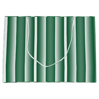 Green and White Stripes Large Gift Bag