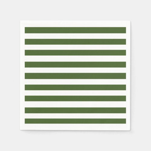 Green and White Stripes Napkins