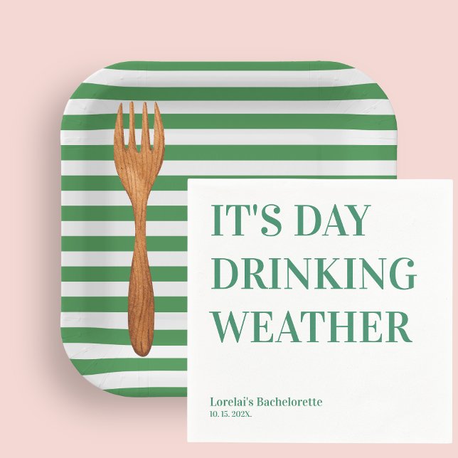 Green and White Stripes Paper Plates (Creator Uploaded)