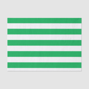 Green and White Stripes Pattern Tissue Paper
