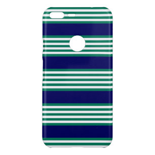 Green and white stripes pattern with navy blue uncommon google pixel XL case