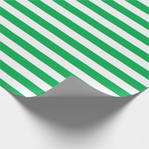 Sage Green, White XL Stripes Pattern Wrapping Paper