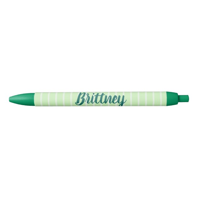 Green and White Stripes Pen (Front)