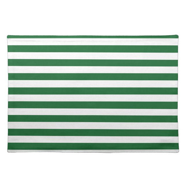 Green and White Stripes Placemat (Front)