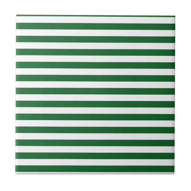 Green and White Stripes Tile (Front)