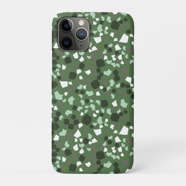 Green and White terrazzo Minimal modern  Case-Mate iPhone Case (Back)