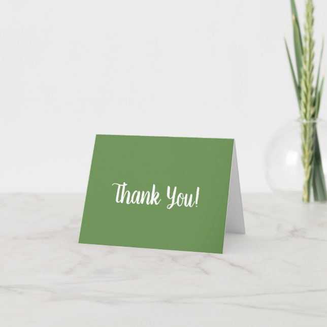 Green and White Thank You Card Simple Thank You (Front)