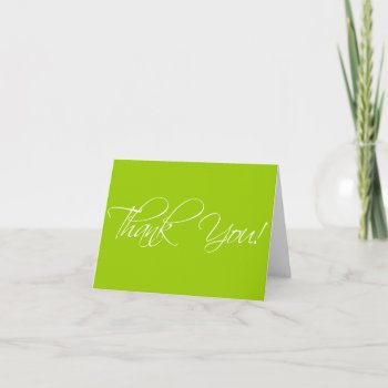 Green And White Thank You Cards Fancy Script by epclarke at Zazzle