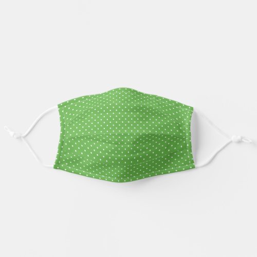 Green and White Tiny Dots Pattern Adult Cloth Face Mask