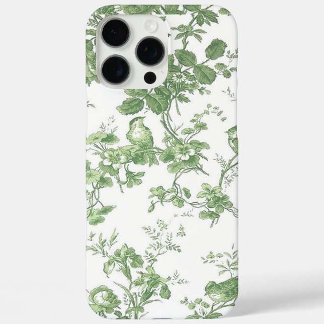Green and White Toile Case-Mate iPhone Case (Back)