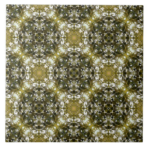 Green and White Urban Nature Pattern Ceramic Tile