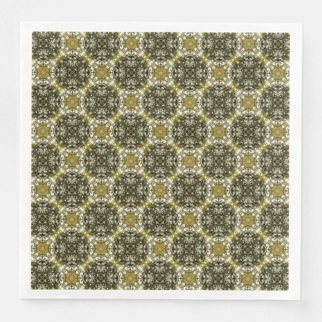 Green and White Urban Nature Pattern Paper Dinner Napkins (Front)