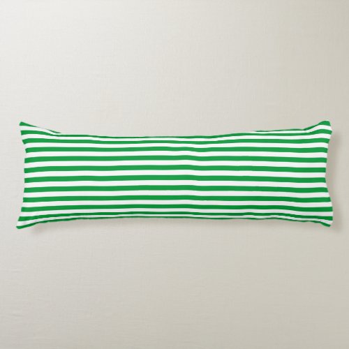 Green and White Vintage Thin Stripes Body Pillow