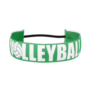 Green and White Volleyball Headband
