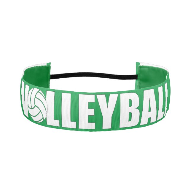 Green and White Volleyball Headband (Front)