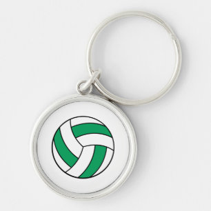 green and white volleyball keychain