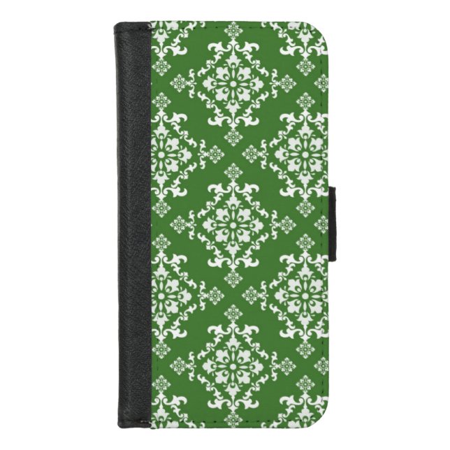 Green And White Wallet Case (Front)