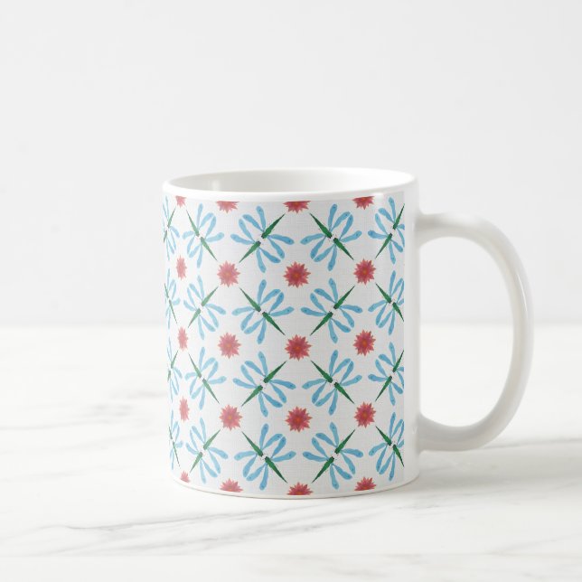 Green and White Water Lilies Ringer Mug (Right)