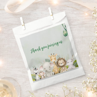 green and white watercolor baby shower plates favor bag